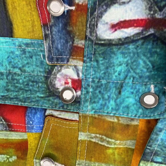 Dolcezza Art Print Vibrant Jacket Sz Small - Picture 4 of 7